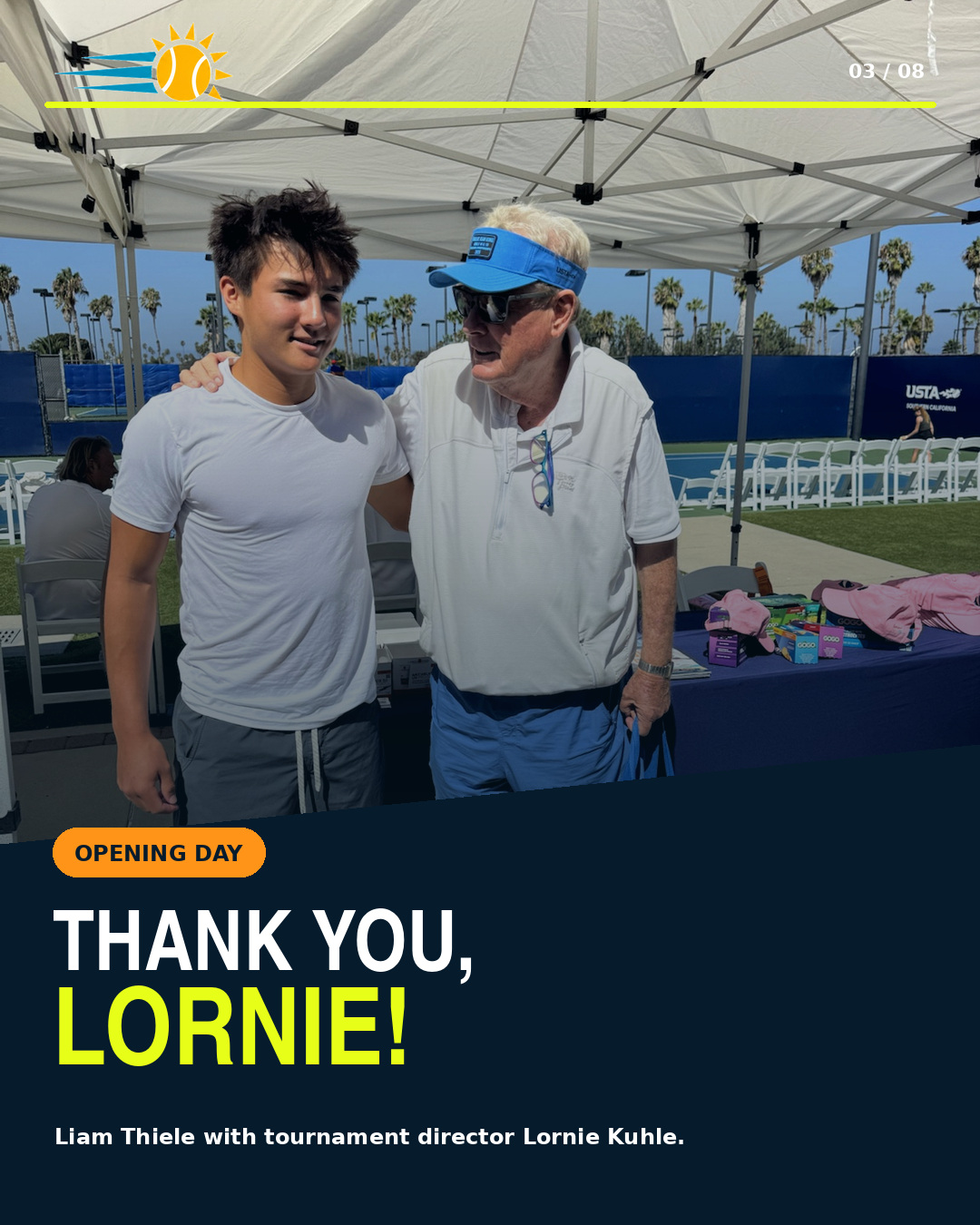 Liam Thiele with Tournament Director Lornie Kuhle